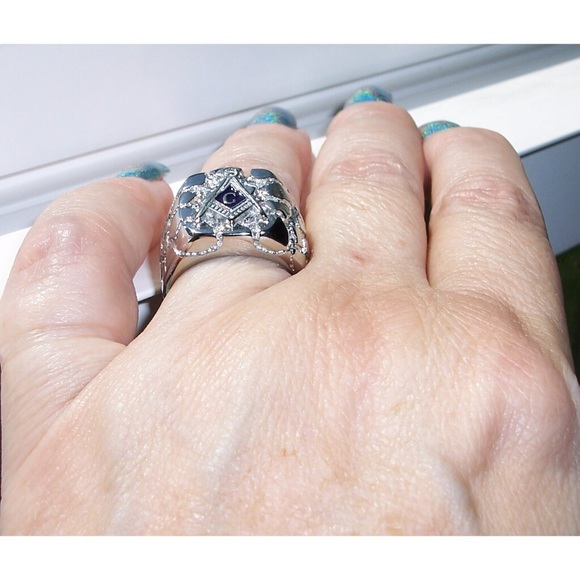 STAINLESS STEEL Men’s Masonic Nugget Ring - Picture 4 of 12